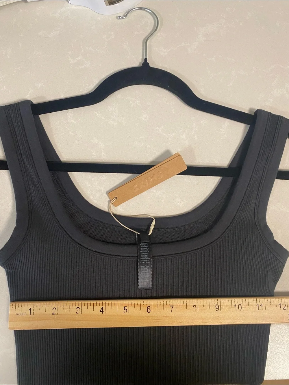 SKIMS Cotton Rib Romper Onesie Black Scoop Neck Sleeveless Size Small S NWT